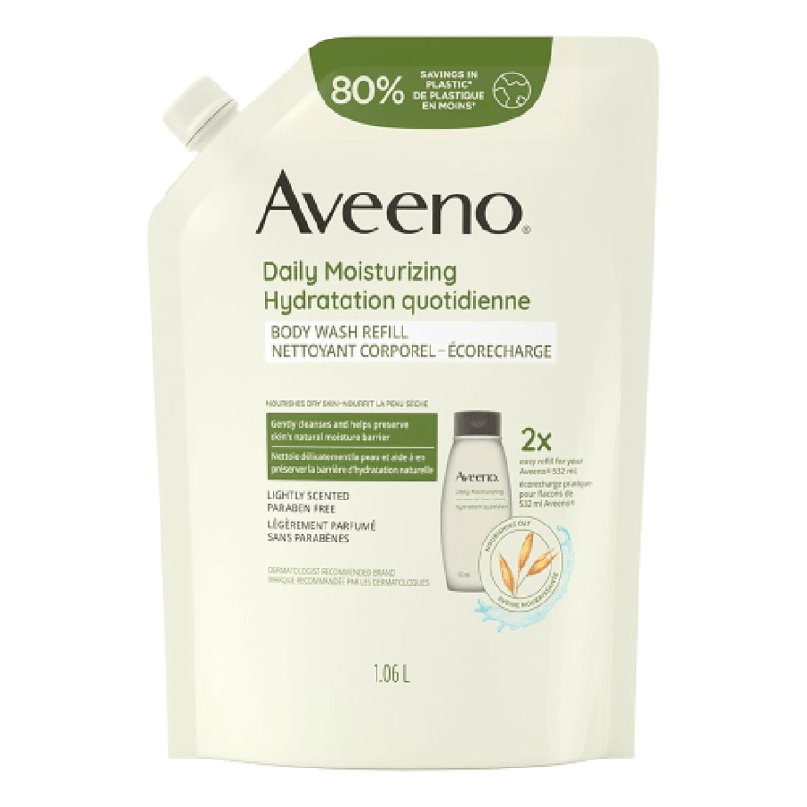 غسول جسم مرطب يومي عبوة تعبئة Aveeno 106 لتر للبشرة الجافة