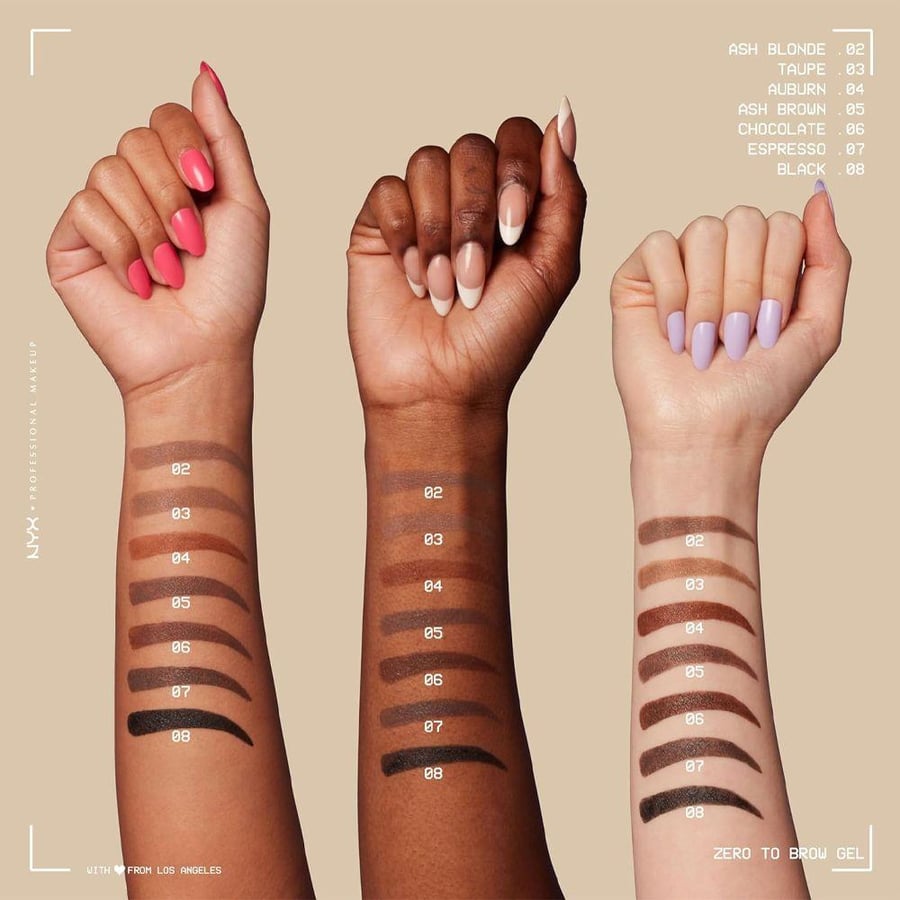 جل حواجب Zero To Brow من NYX تثبيت طبيعي ومظهر محدد