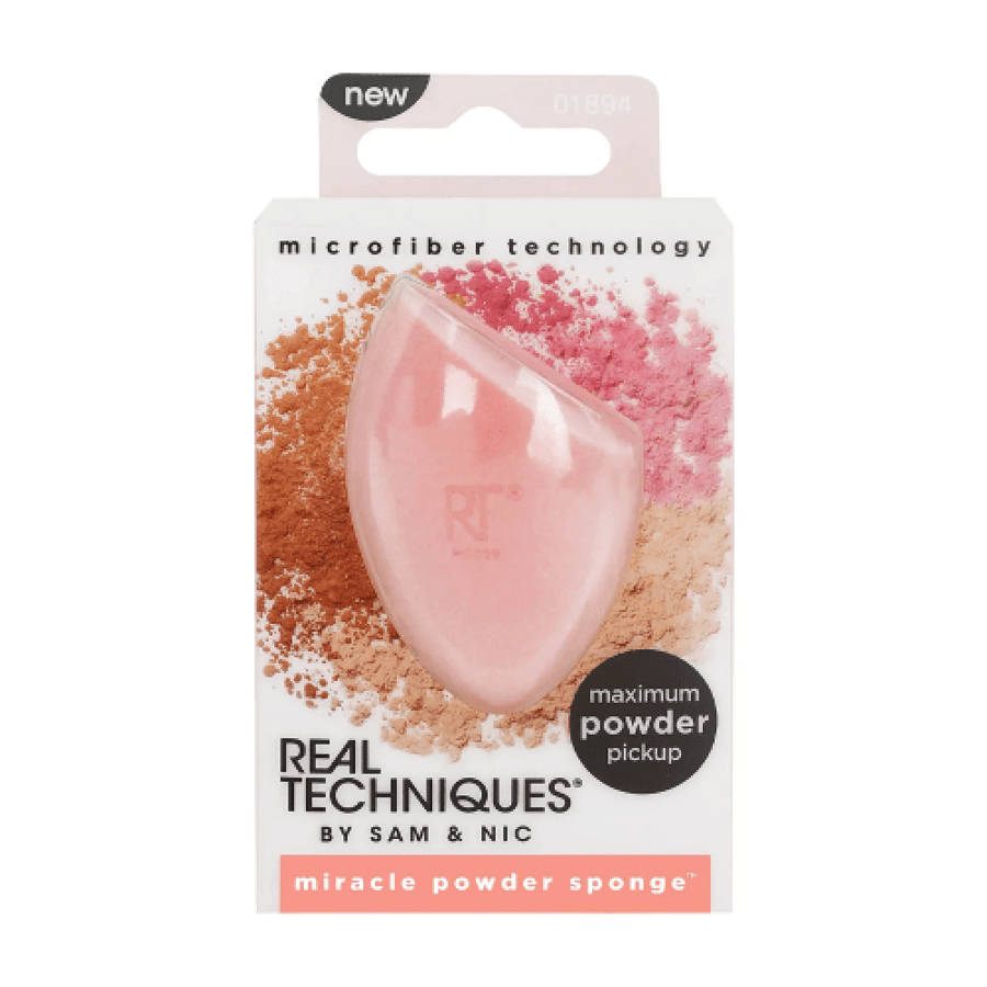 اسفنجة مكياج Miracle Powder من Real Techniques وردي مايكروفايبر