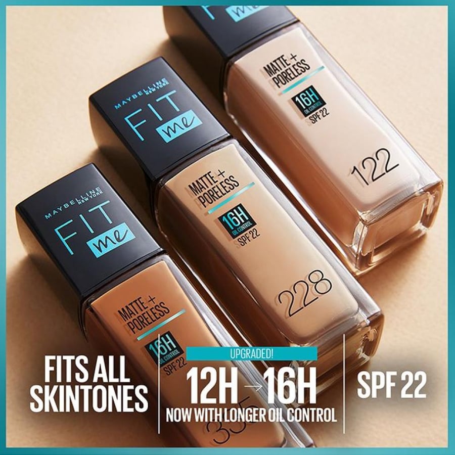 كريم أساس سائل فيت مي مات بورلس Maybelline سائل SPF22 موديل 5138