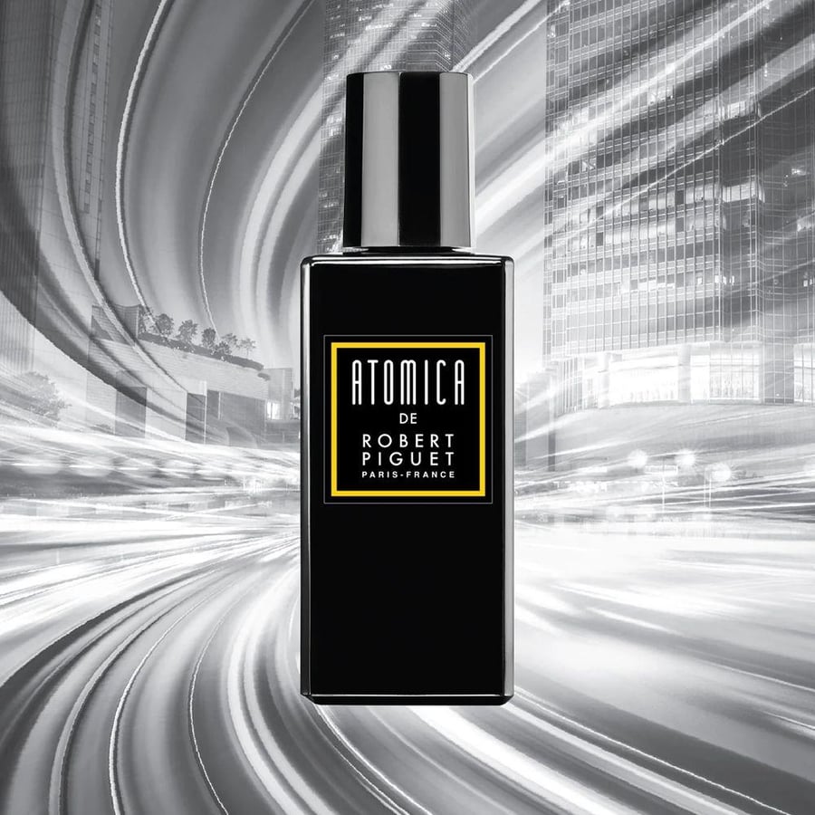 عطر أو دو برفيوم أتوميكا من Robert Piguet زجاجة سوداء مستطيلة جديدة