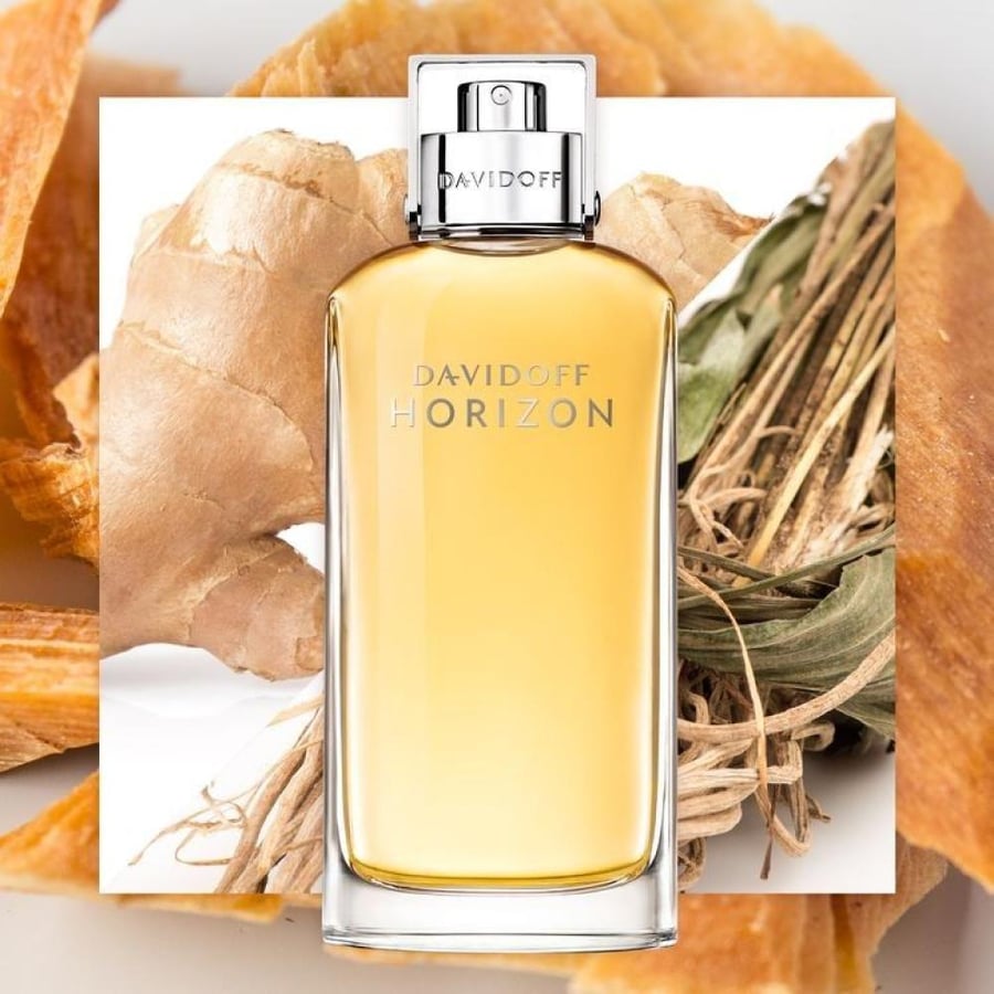 عطر رجالي او دو تواليت هورايزون من دافيدوف بزجاجة صفراء أنيقة