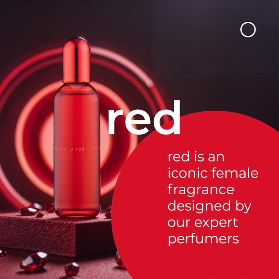 عطر او دو بارفيوم كولور مي فيمي ريد من red o red زجاجة حمراء