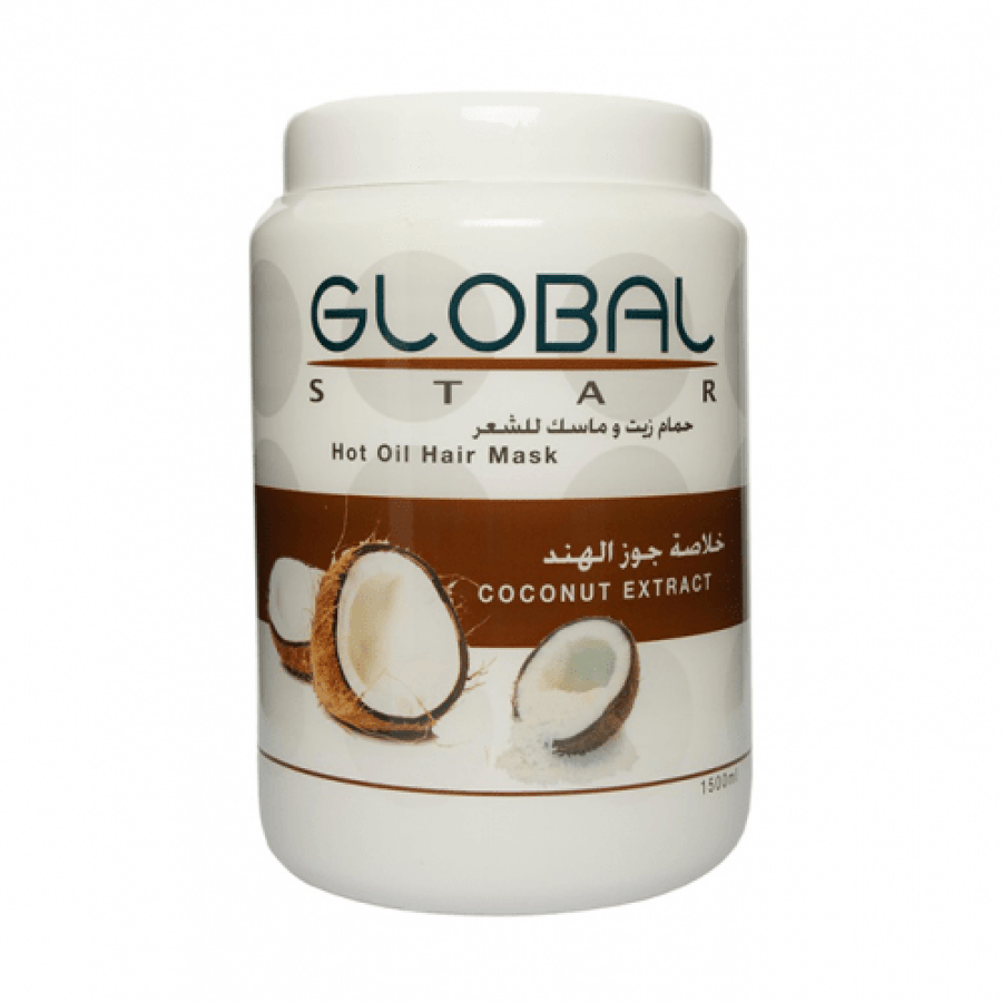 حمام زيت وماسك شعر بخلاصة جوز الهند من GLOBAL STAR 1500مل