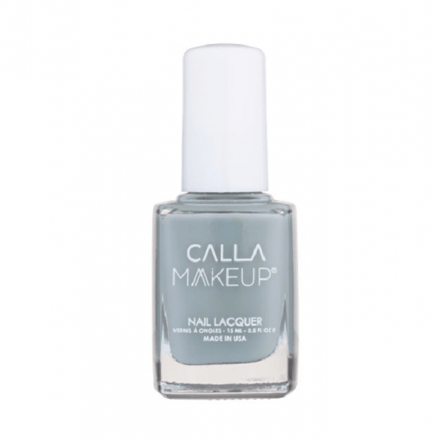 طلاء أظافر رمادي Calla Makeup زجاجة زجاجية صغيرة مستطيلة بغطاء أبيض 1010