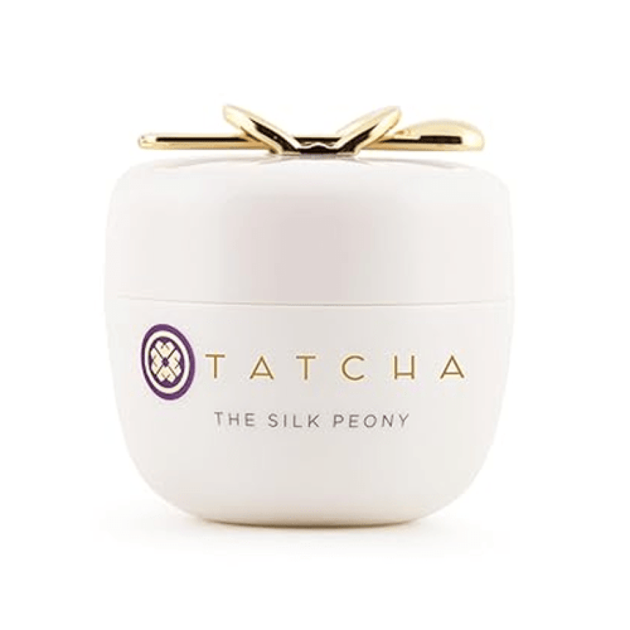كريم العين ذا سيلك بيوني من TATCHA جرة بيضاء بغطاء ذهبي