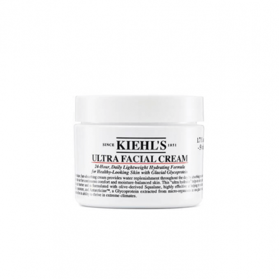 كريم الترطيب Ultra Facial من Kiehls جرة بيضاء بغطاء لولبي