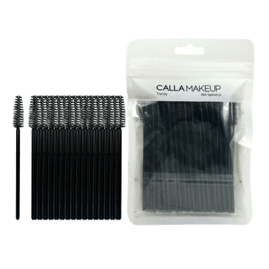 فرش سبولي للحواجب للاستعمال مرة واحدة من Calla Makeup 50 قطعة أسود