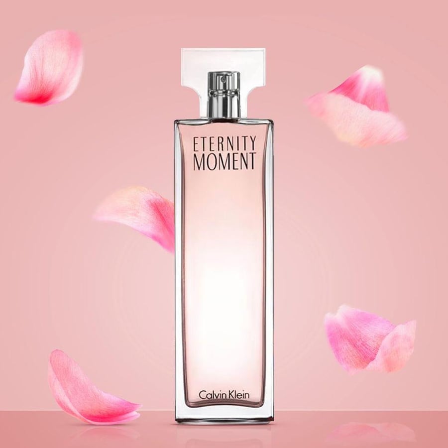 عطر او دو برفيوم إترنيتي مومنت من Calvin Klein بزجاجة وردي