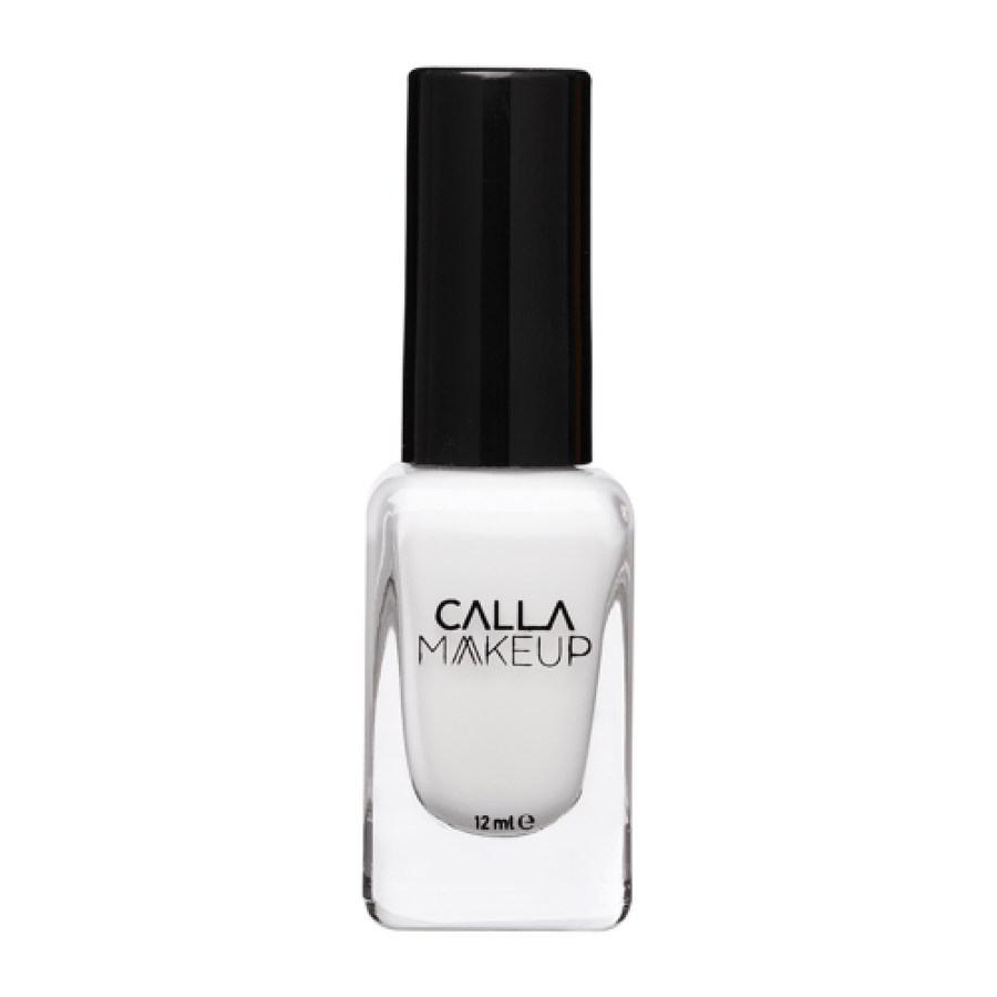 طلاء أظافر أبيض لامع Calla Makeup تركيبة سريعة الجفاف حجم 12ml درجة 201