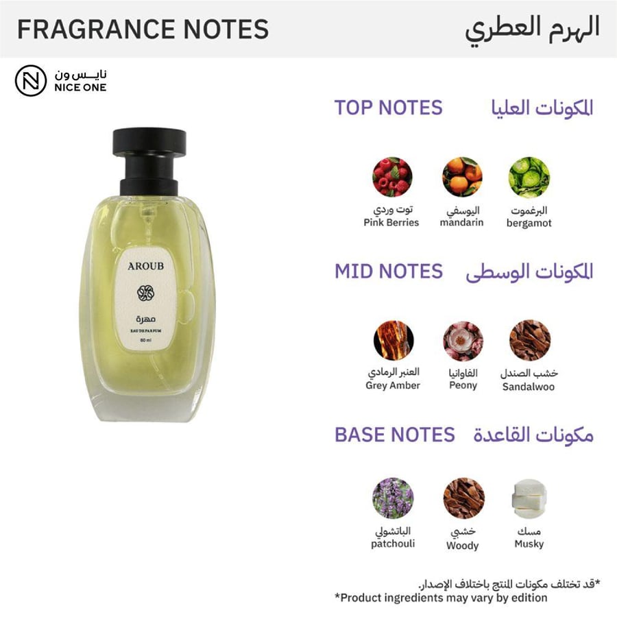عطر برفيوم مهرة من عروب تركيبة مركزة وفواحة للحضور الأنيق