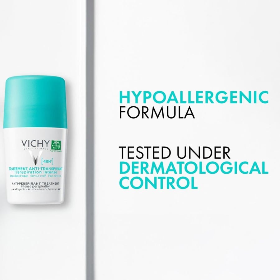 مزيل عرق رول أون مكثف من Vichy 48 ساعة أبيض وتركواز 50 مل