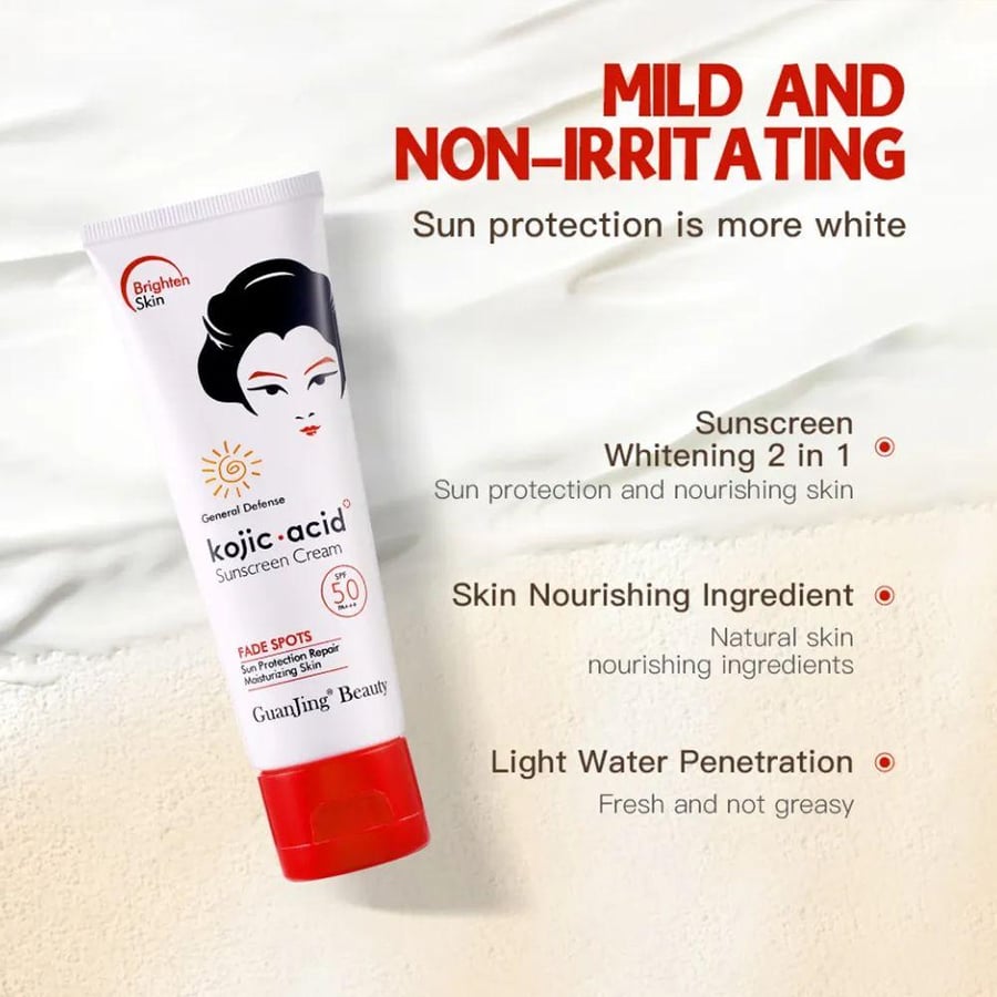 كريم واقي شمس بحمض الكوجيك من GuanJing Beauty SPF50 80ج