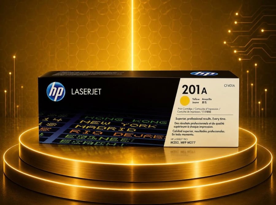 حبر  HP 201A أصلي أصفر CF401A لطابعات Color LaserJet Pro M252 وM27