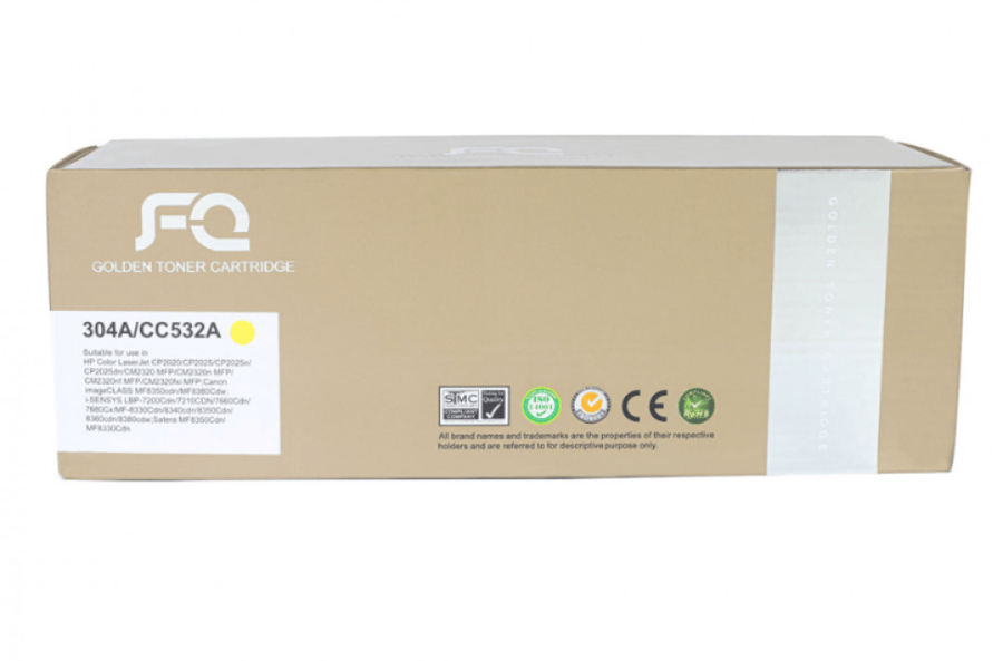حبر ليزر FQ الذهبي متوافق مع CC532A 304A أصفر