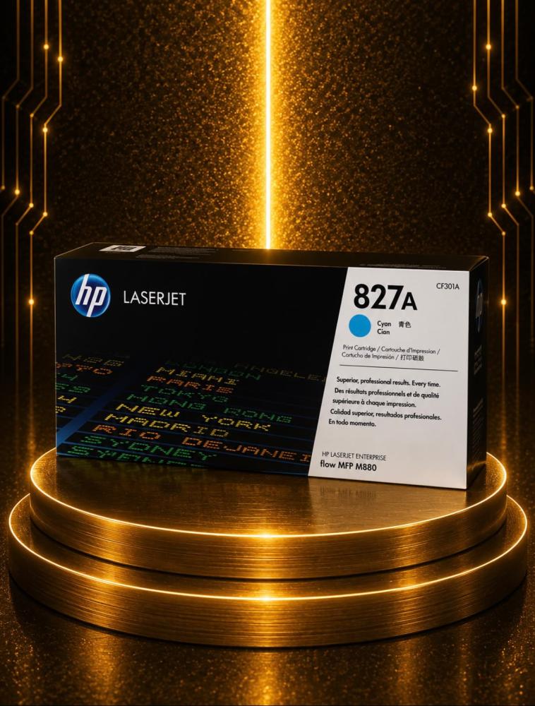 حبر HP 827A سماوي أصلي CF301A لطابعات HP LaserJet Enterprise Flow M880