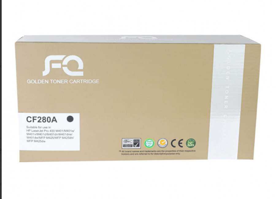 حبر ليزر FQ 80A الذهبي متوافق مع CF280A أسود