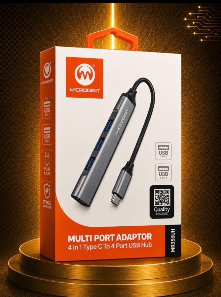 محول USB-C إلى 4 منافذ USB متعدد الاستخدامات MR356UH