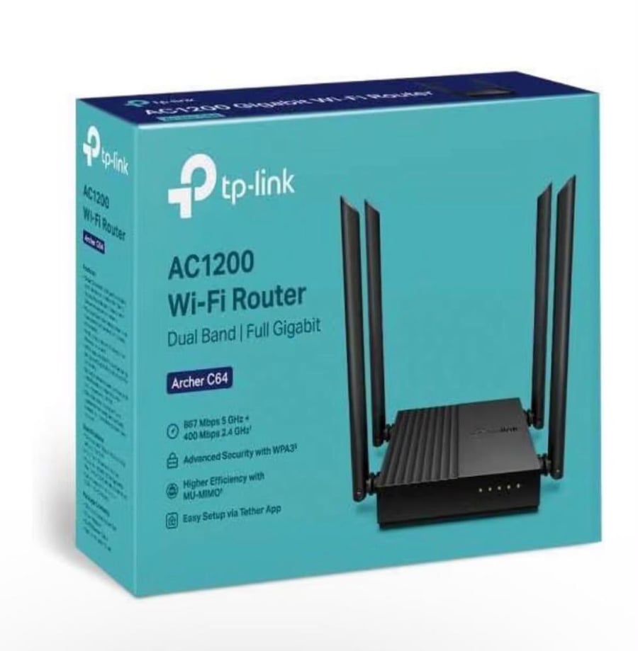 راوتر TP-Link Archer C64 AC1200 ثنائي النطاق جيجابت