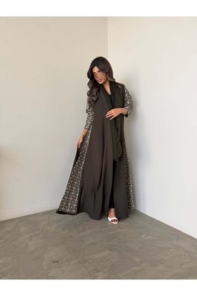 عباية كريب مع تدخيلة لنن هندي