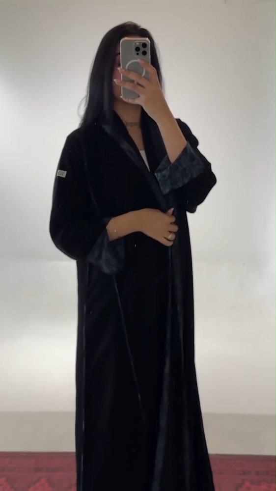 عباية سيراميك مع تدخيلات شيفون