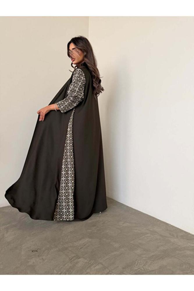 عباية كريب مع تدخيلة لنن هندي
