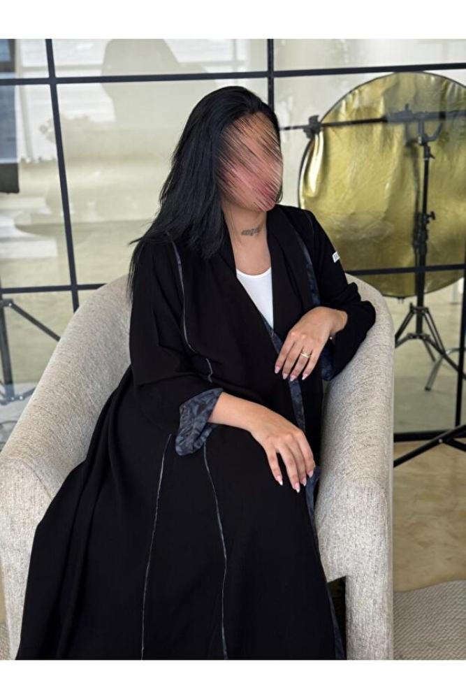 عباية سيراميك مع تدخيلات شيفون