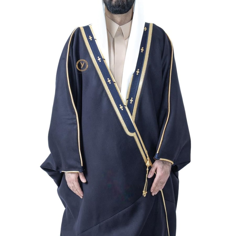 Luxurious cashmere winter bisht – navy blue