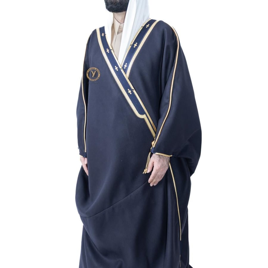 Luxurious cashmere winter bisht – navy blue