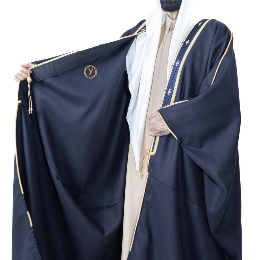 Luxurious cashmere winter bisht – navy blue
