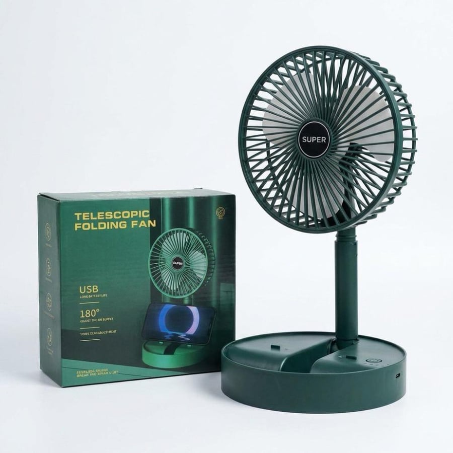 The telescopic foldable fan