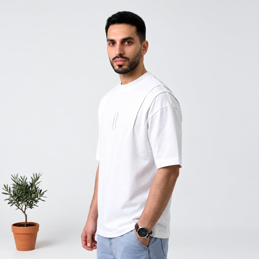 تيشيرت اوفر سايز ابيض