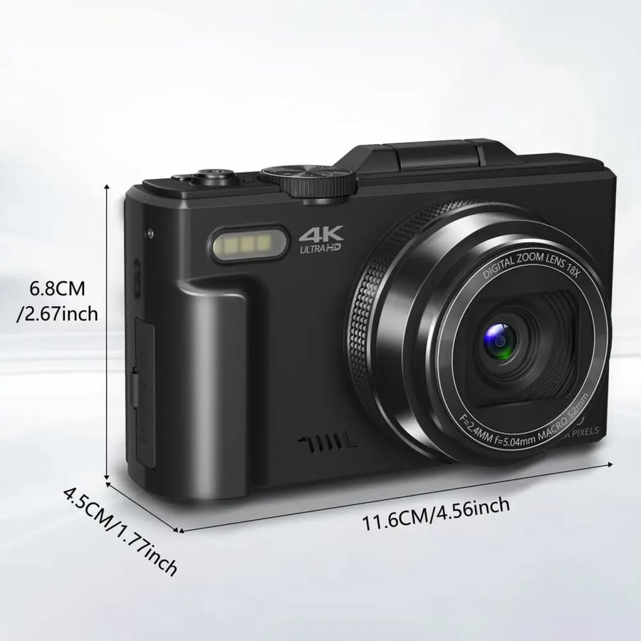 كاميرا رقمية 4K 18X بشاشة قابلة للطي واي فاي