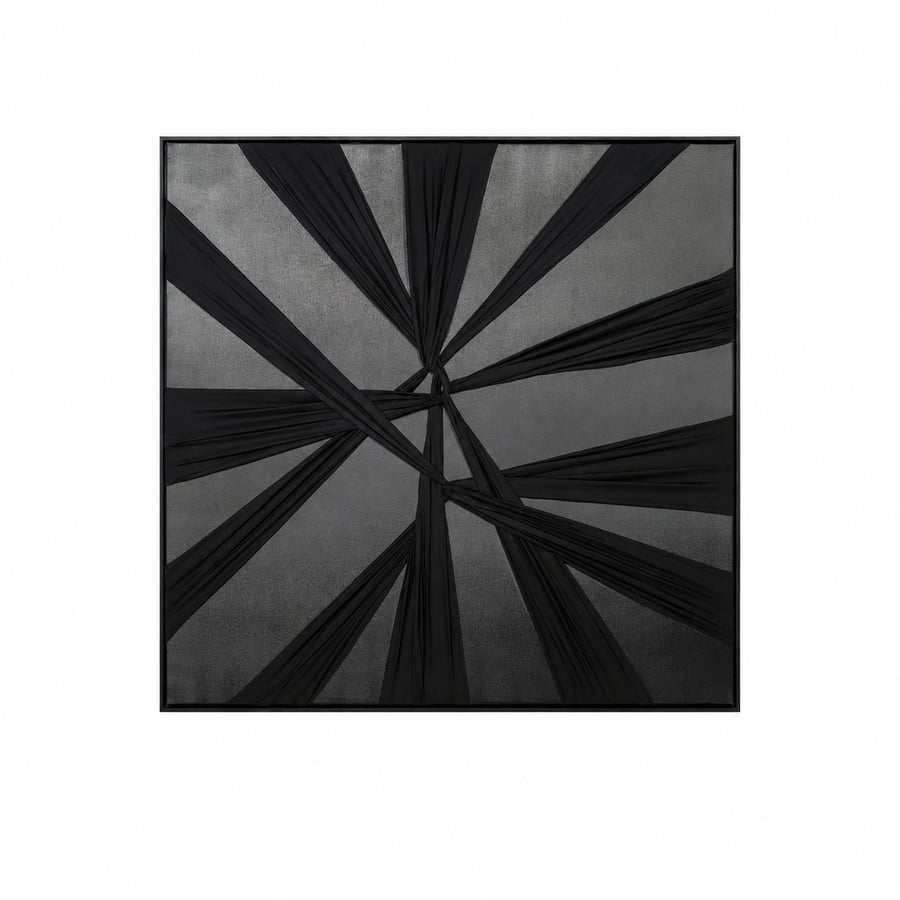 لوحة حائط مربعة بإطار أسود مقاس 80 × 80 سم