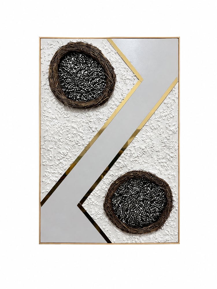 لوحة ديكور فاخرة بإطار ذهبي مقاس 80 × 120 سم
