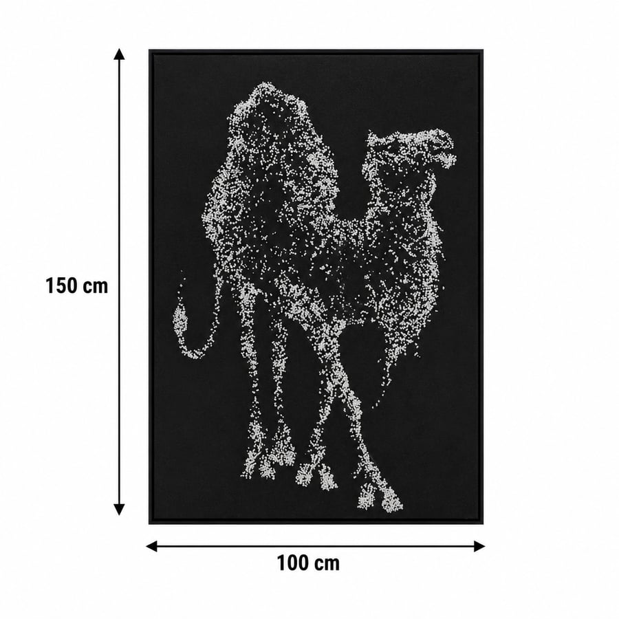 لوحة فنية كبيرة بإطار أسود مقاس 100 × 150 سم