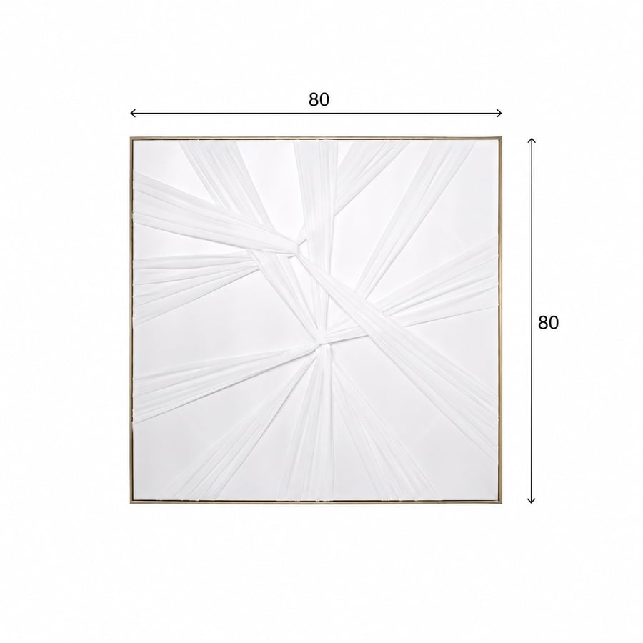 لوحة ديكور مربعة بإطار ذهبي مقاس 80 × 80 سم