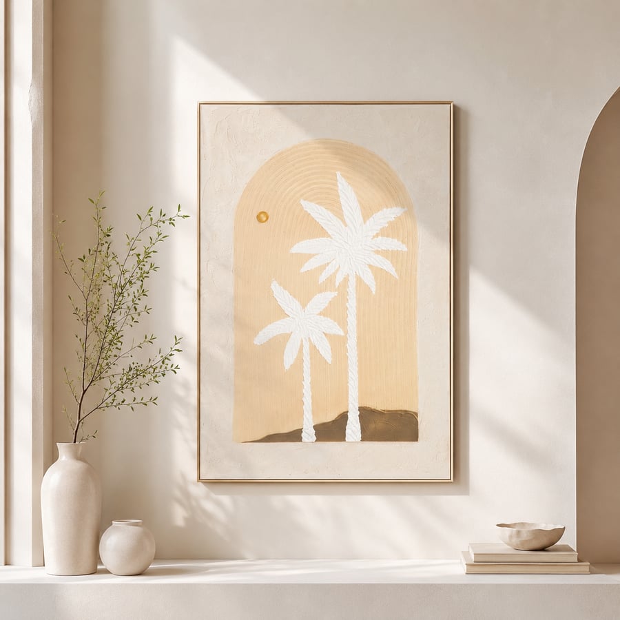 لوحة فنية للحائط بإطار ذهبي مقاس 80 × 120 سم