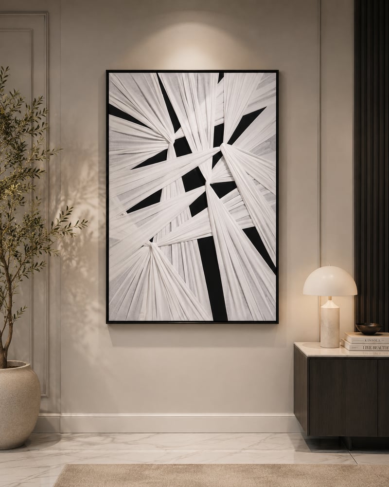 لوحة حائط بإطار أسود مقاس 80 × 120 سم
