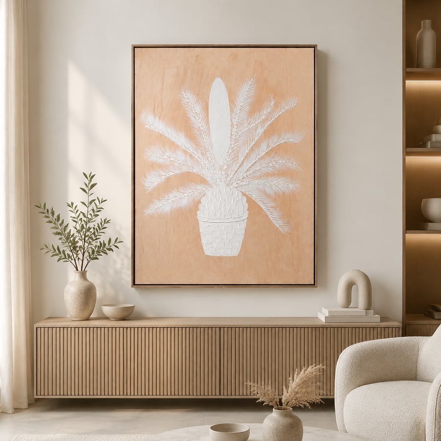 لوحة ديكور بإطار بيج مقاس 120 × 80 سم