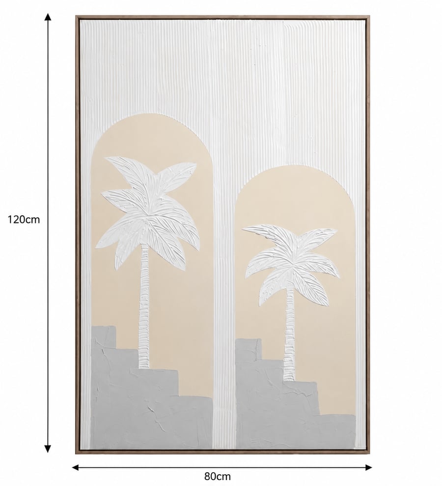 لوحة حائط بإطار بيج مقاس 120 × 80 سم