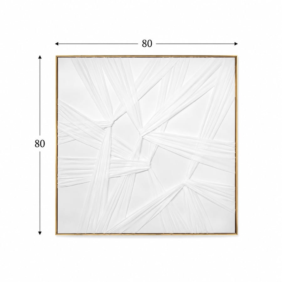 لوحة ديكور مربعة بإطار ذهبي مقاس 80 × 80 سم