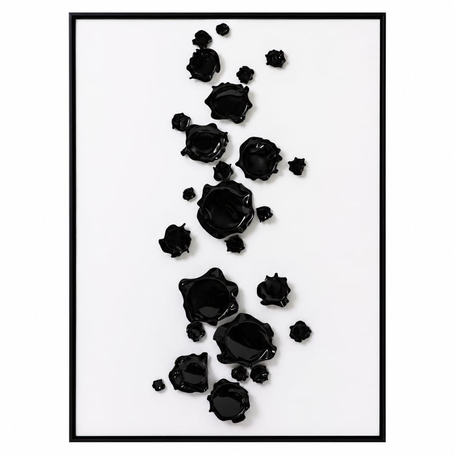 لوحة فنية للحائط بإطار أسود مقاس 100 × 150 سم