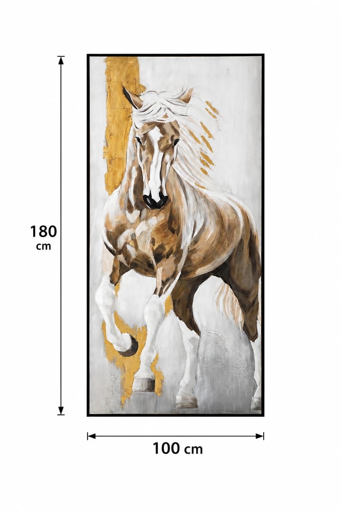 لوحة فنية بإطار أسود مقاس 100 × 180 سم