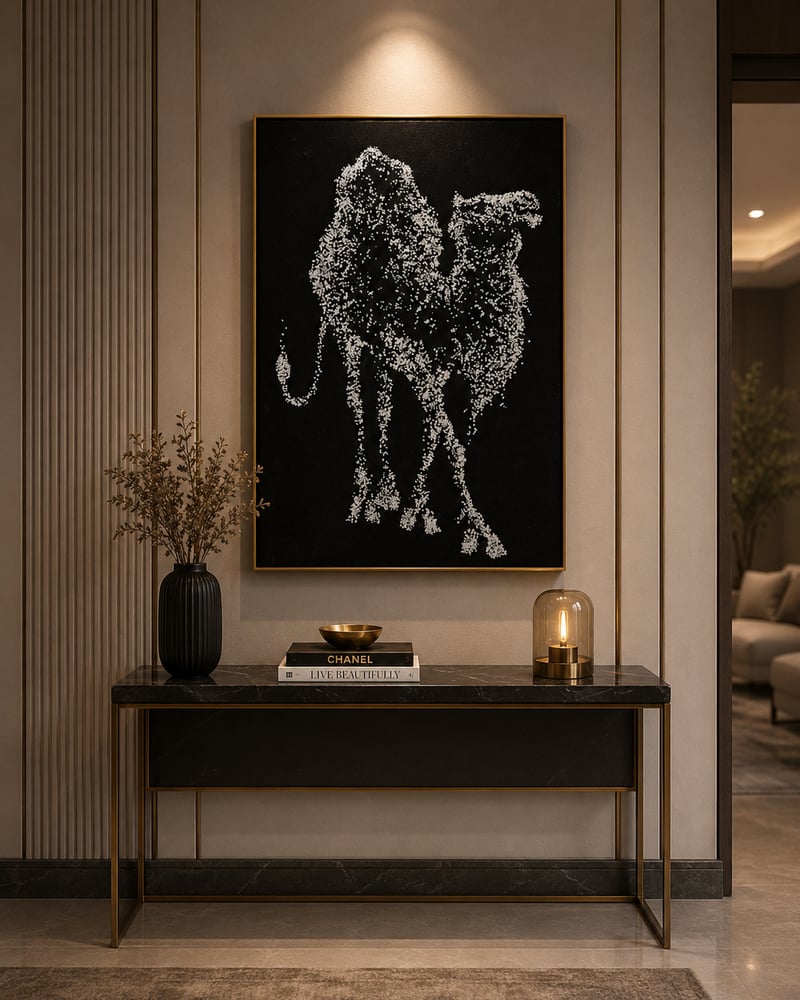 لوحة حائط بإطار أسود مقاس 120 × 80 سم