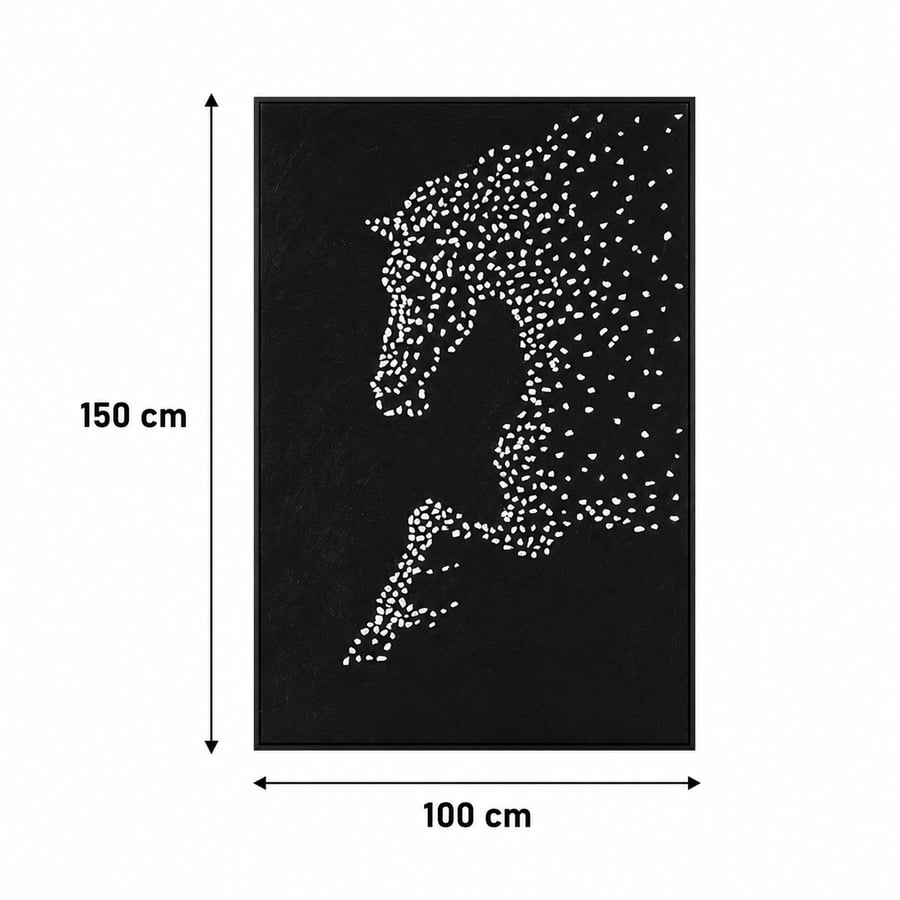 لوحة ديكور بإطار فضي مقاس 100 × 150 سم