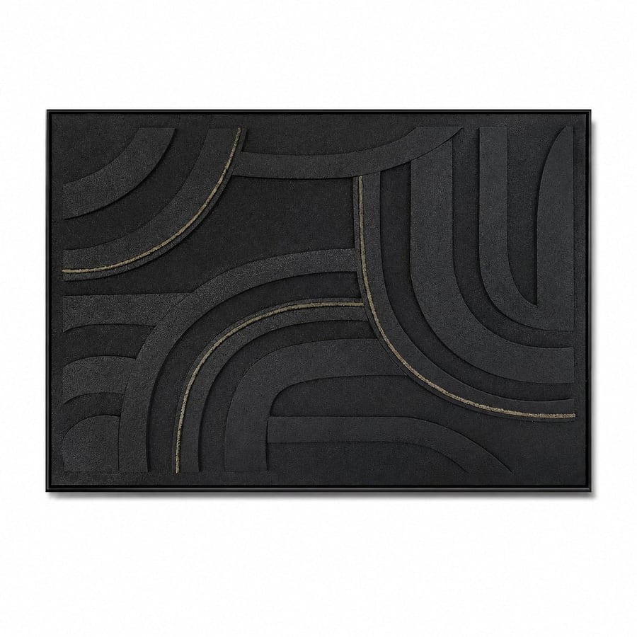 لوحة ديكور للحائط بإطار أسود مقاس 100 × 150 سم