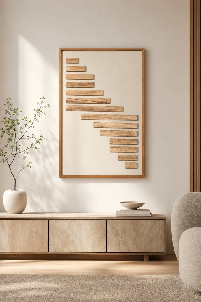 لوحة حائط بإطار بيج مقاس 120 × 80 سم