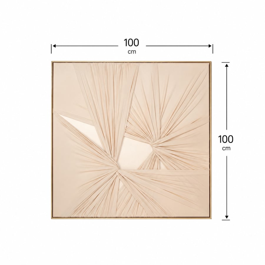 لوحة حائط مربعة بإطار ذهبي مقاس 100 × 100 سم
