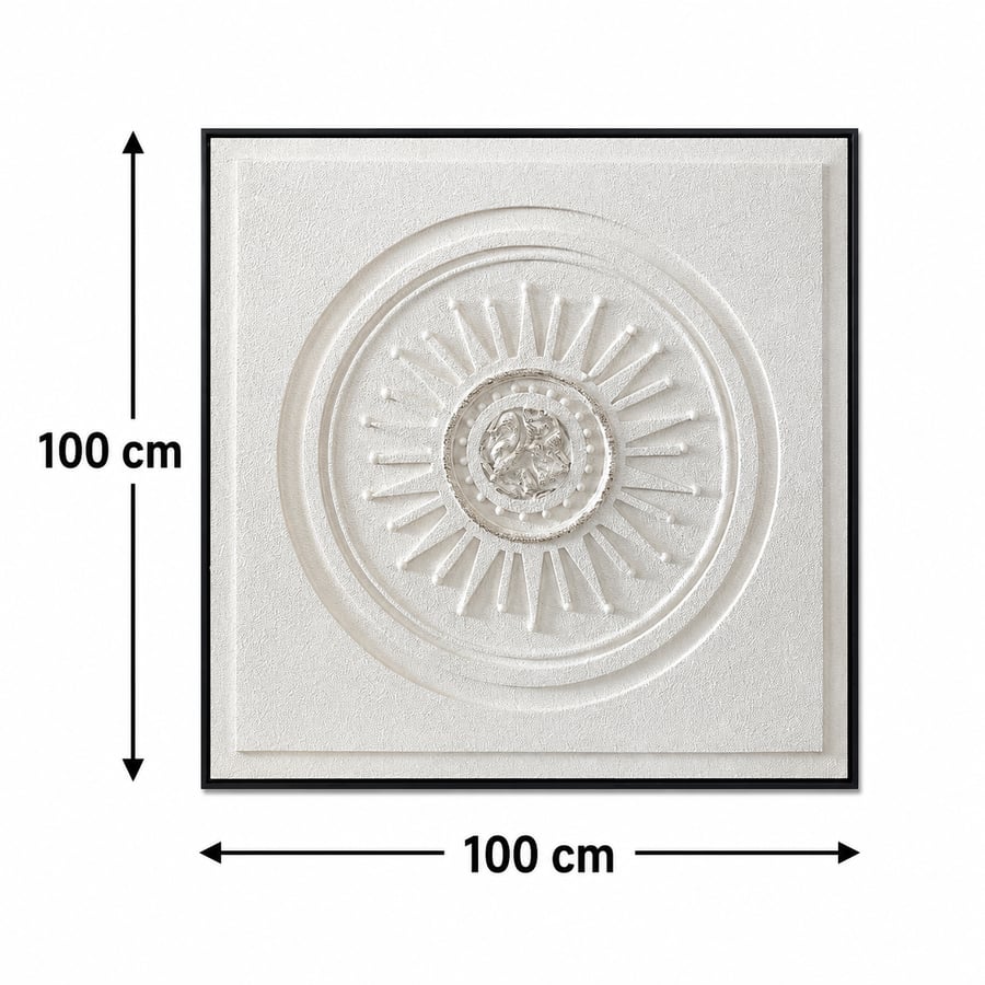 لوحة حائط مربعة بإطار أسود مقاس 100 × 100 سم